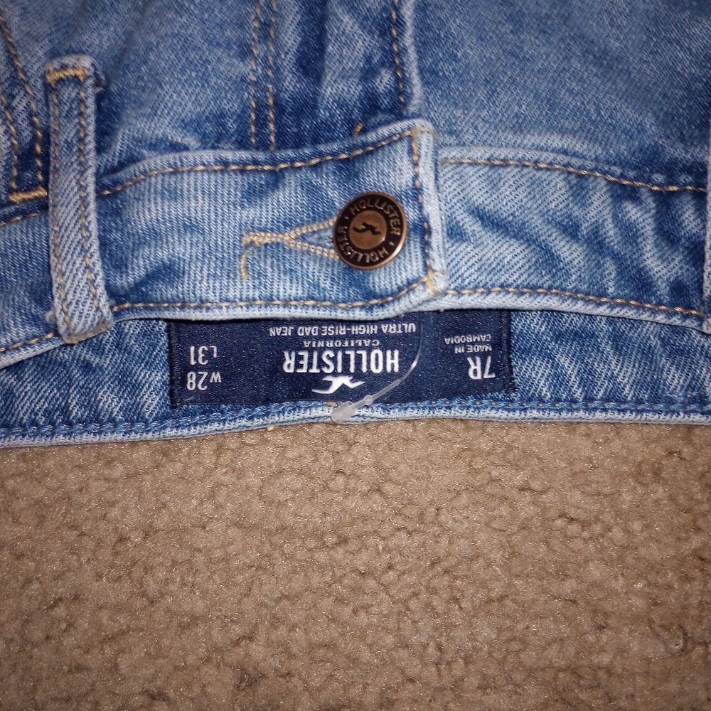 Vintage Y2K Hollister women's High Rise distressed jeans 8 28 Baggy - Picture 4 of 5